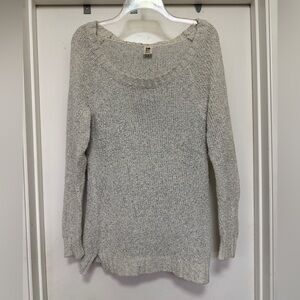 Roxy, long sleeve, knit beach sweater - size L - marbled gray